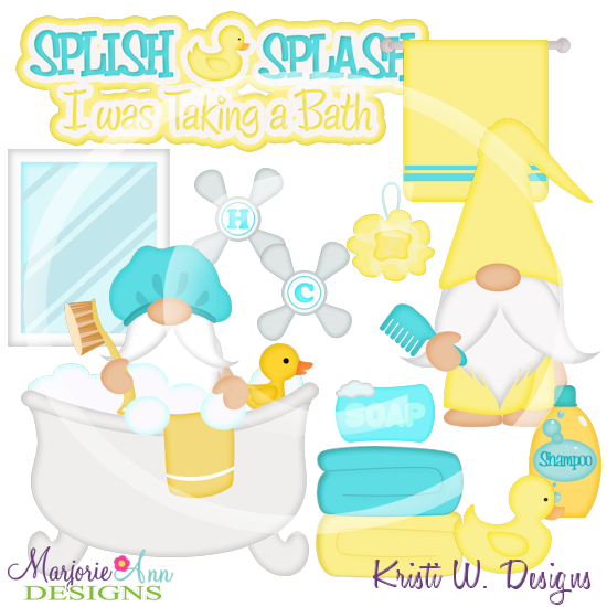 Bathtime Gnomes SVG Cutting Files/Paper Piecing +Clipart - Click Image to Close